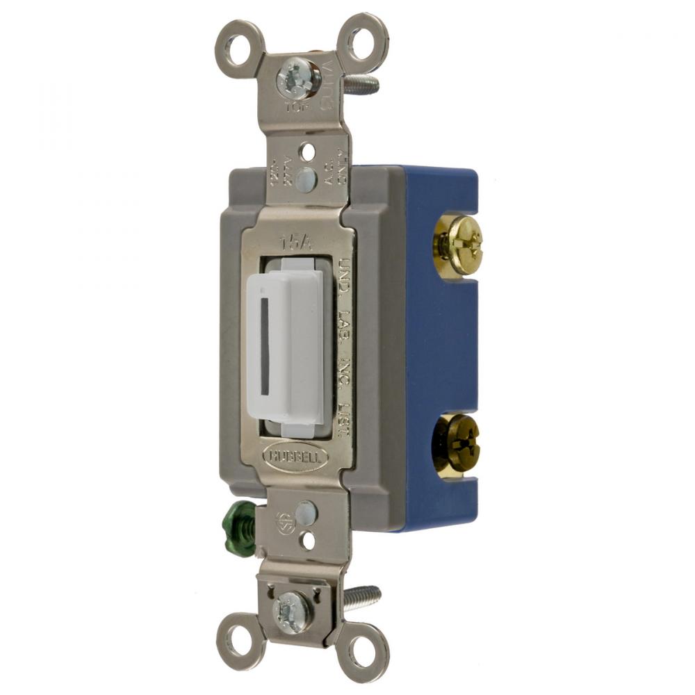 3W TOG, IND GRD, 15A 120/277V, LK, WH