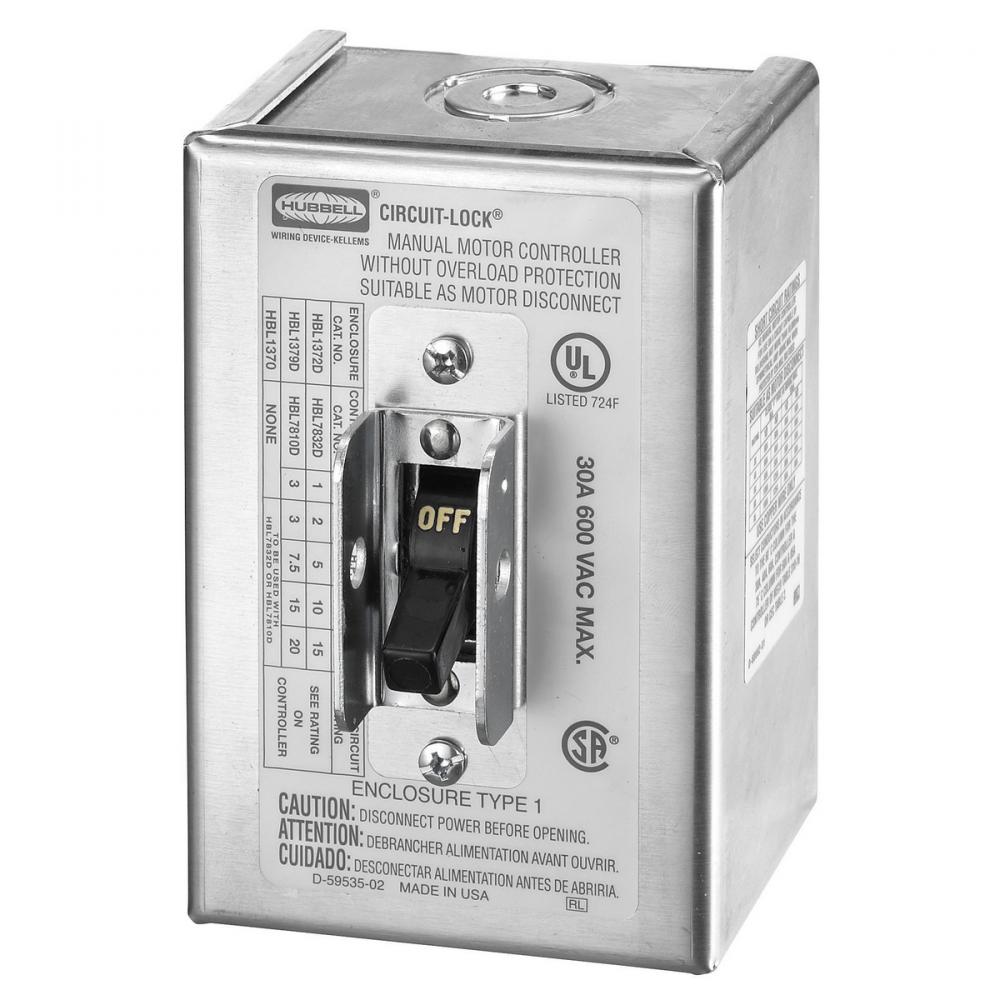 30A 600V 2 POLE DISC SW W/NEMA 1