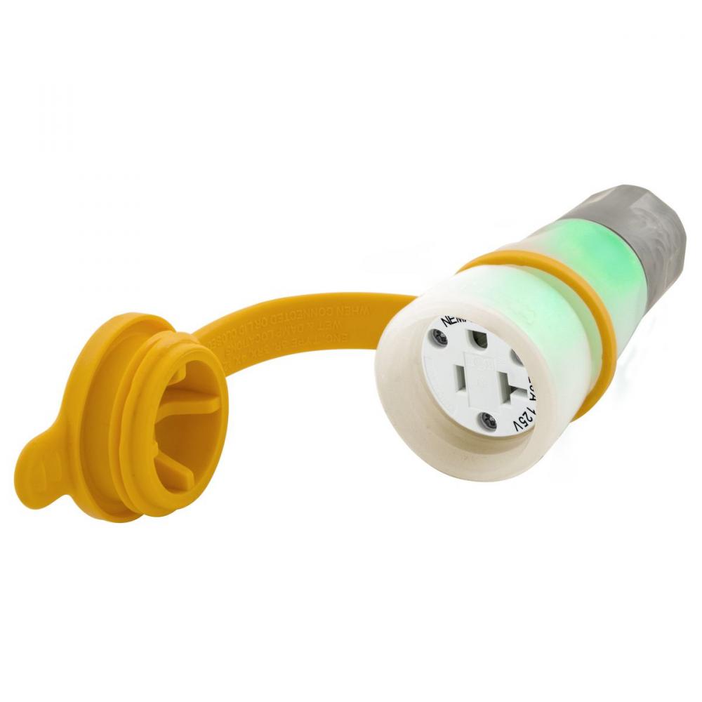 CONN, W/TIGHT, 5-20R, 20A, 125V, CL, WIR