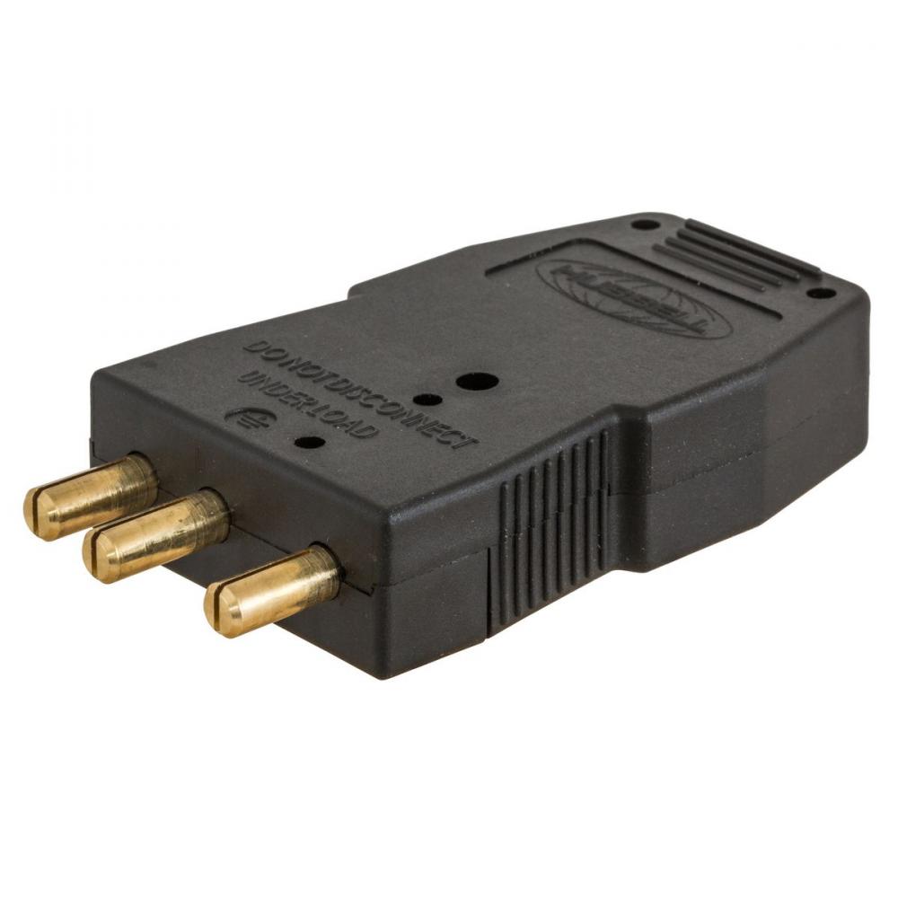 20A STAGE PIN MALE INLINE, BLK