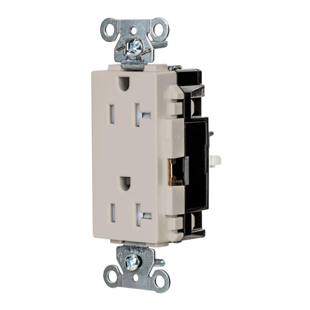 DECO RCPT IND, TR, SPRG TRM 20A 125V, LA