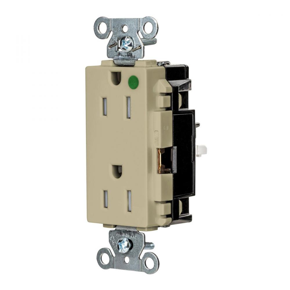 DECO RCPT HG, TR, SPRG TRM, 15A 125V, IV