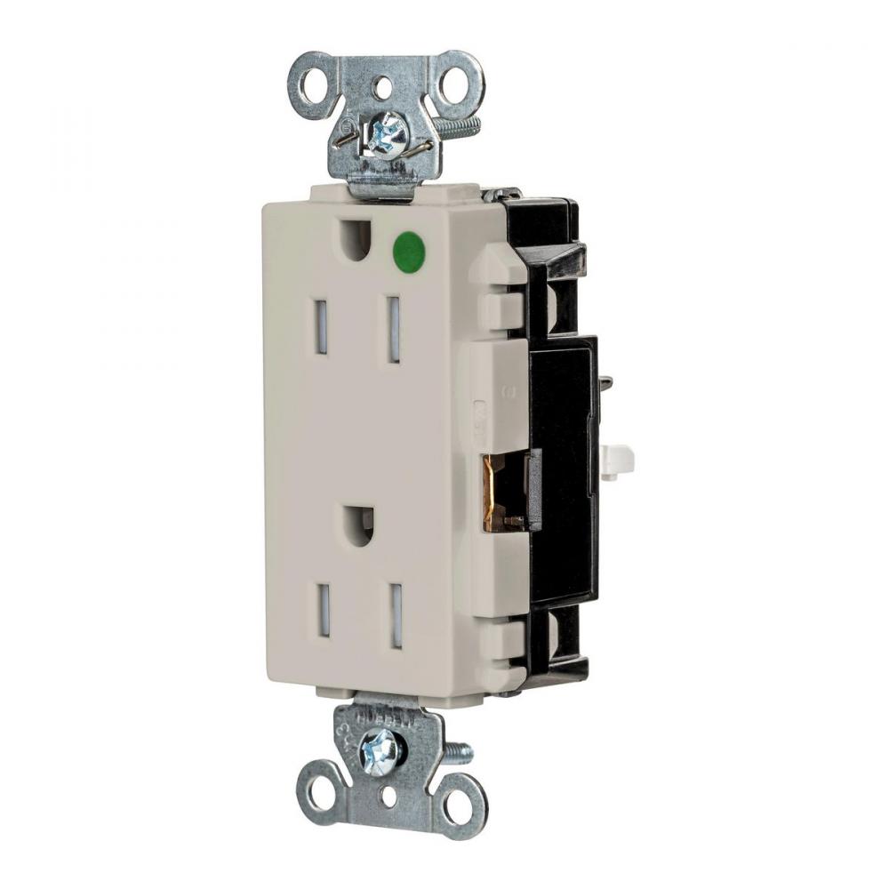 DECO RCPT HG, TR, SPRG TRM, 15A 125V, LA
