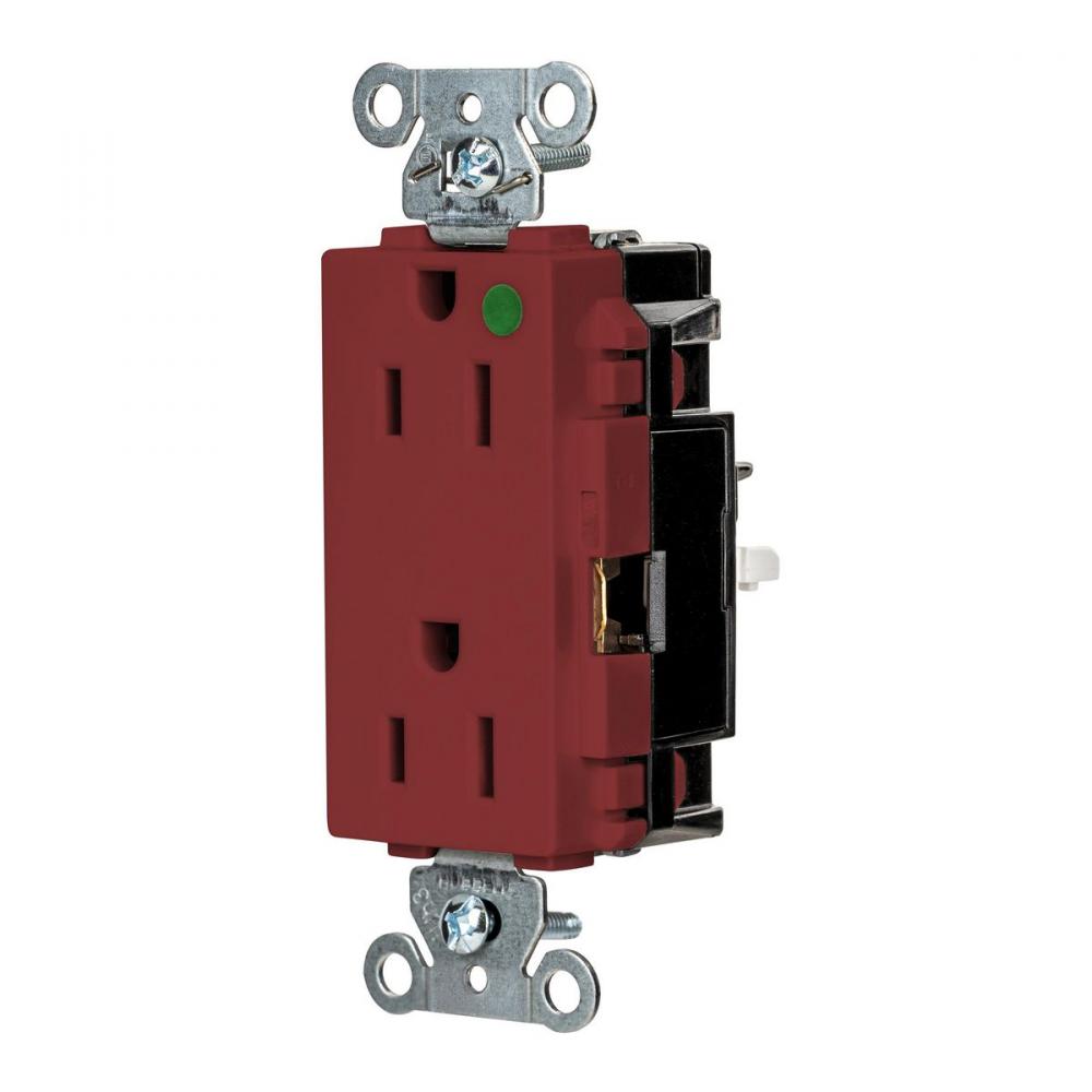DECO RCPT, HG, SPRG TRM, 15A 125V, RD