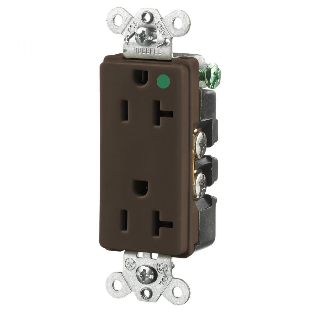 STYLE HG DUP RCPT, 20A 125V, 5-20R, BR