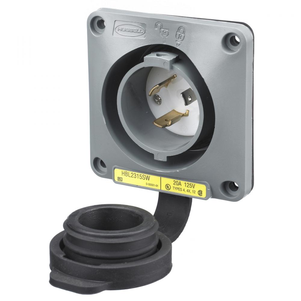 5KG WT S/SHRD FLG-INLT, 20A 125V, L5-20P