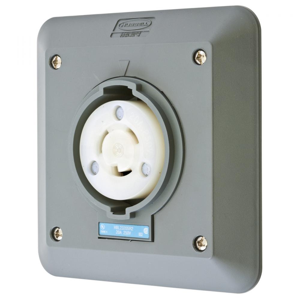 LKG S/SHRD RCPT, L6-20R, 2G SURF MT, GY