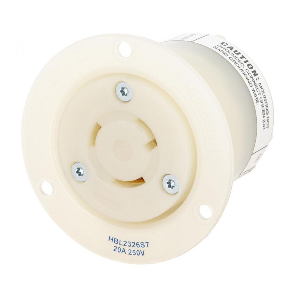 LKG FLG-RCPT, 20A 250V, L6-20R, WH, SP T