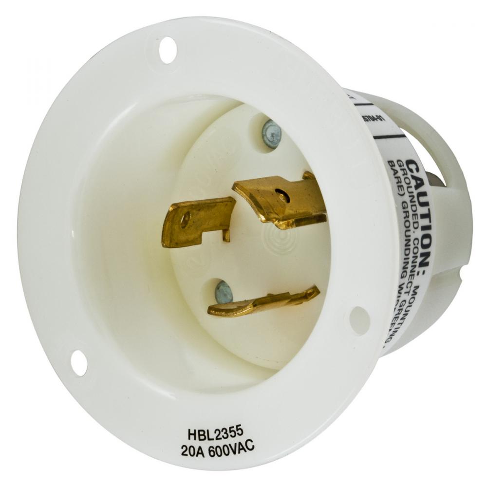 LKG FLG-INLT, 20A 600V, L9-20P, WH