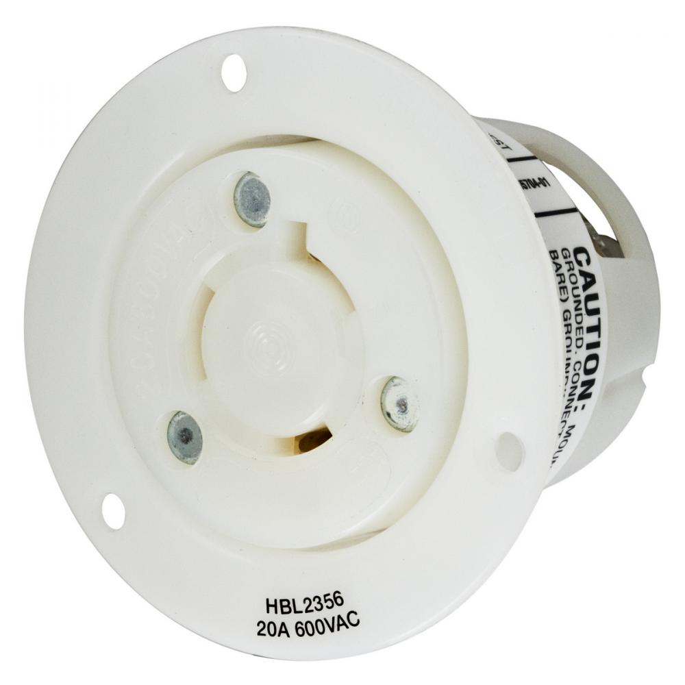 LKG FLG-RCPT, 20A 600V, L9-20R, WH