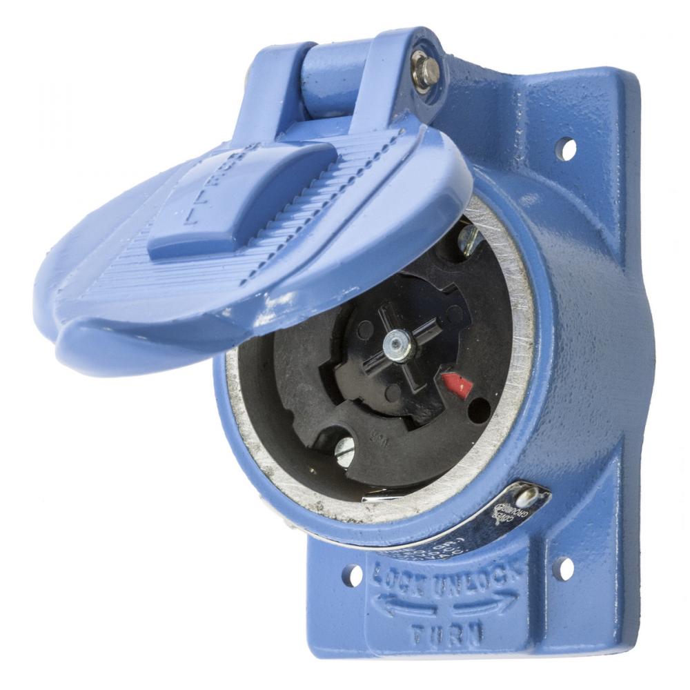 H/LOCK RCPT, 4P5W, 30A 600V, FS/FD COVER