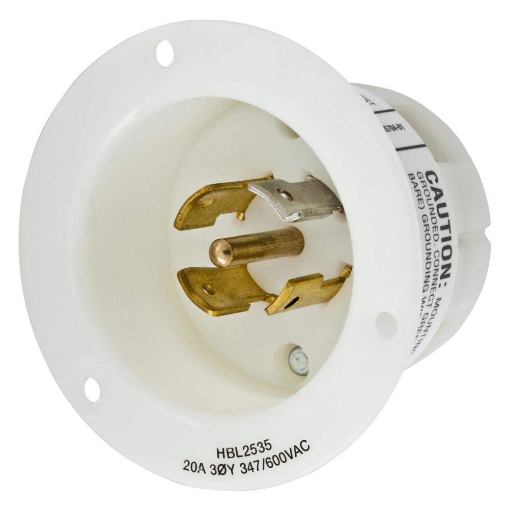 LKG FLG-INLT, 20A 347/600V, L23-20P, WH