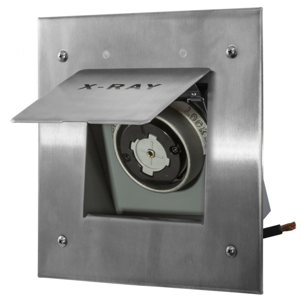 H/LOCK RCPT, 2P3W, 50A 250V, X-RAY, SS