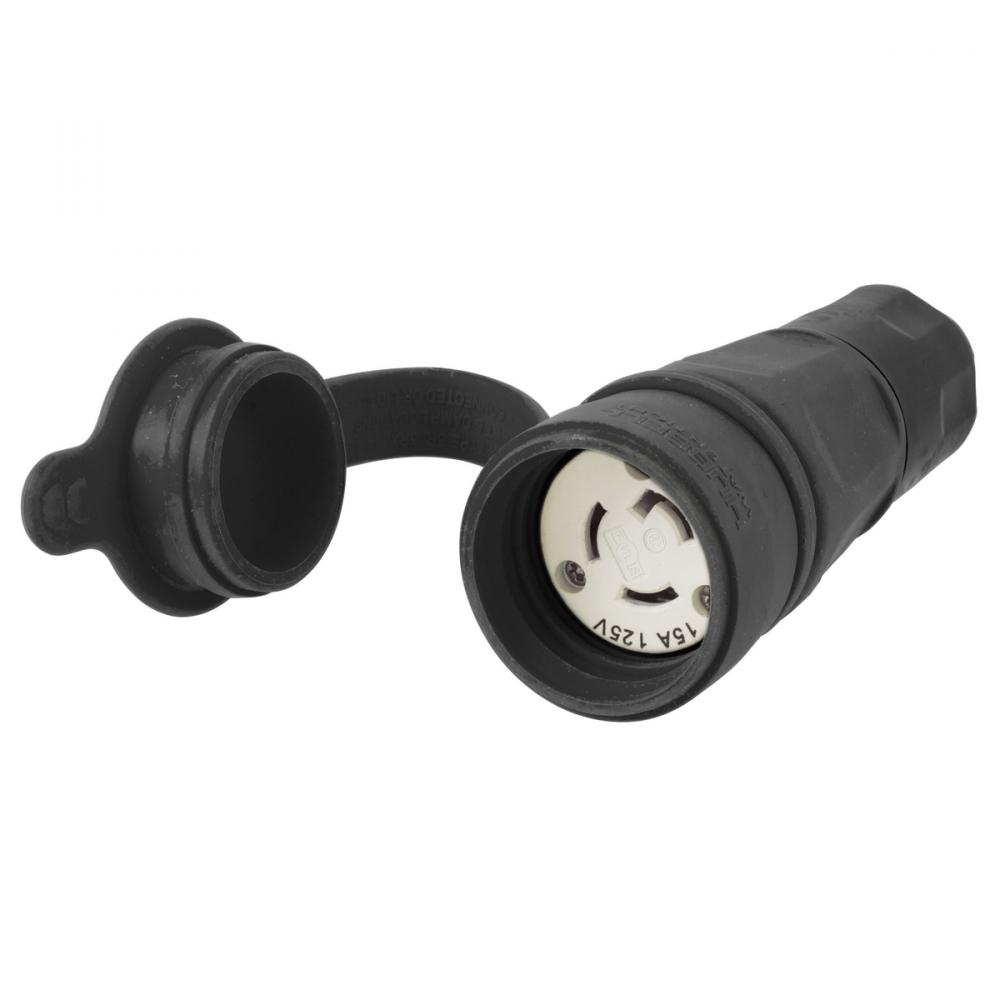 WATERTIGHT CONN,L5-15R, 15A/125V, BK