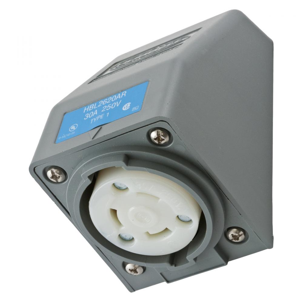 LKG S/SHRD RCPT, L6-30R, ANG SRF MT,GY