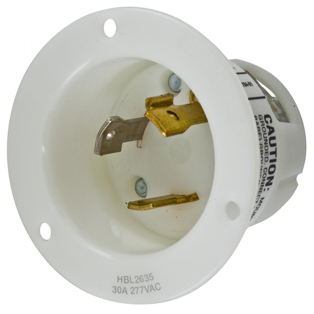 LKG FLG-INLT, 30A 277V, L7-30P, WH