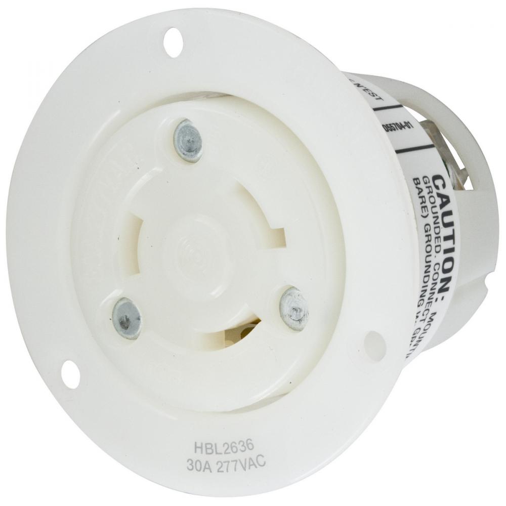 LKG FLG-RCPT, 30A 277V, L7-30R, WH