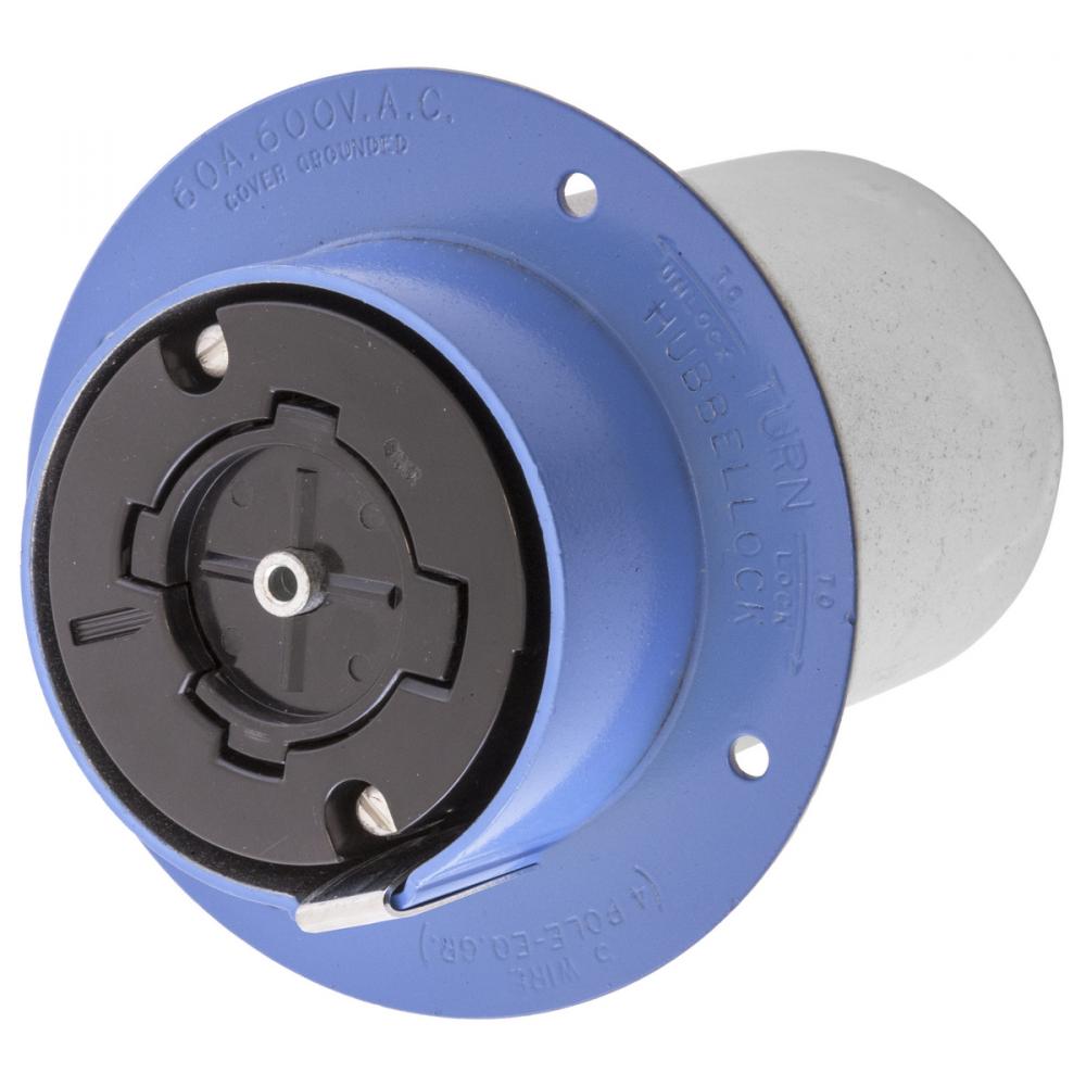 H/LOCK FLGD RCPT, 4P5W, 60A 600V