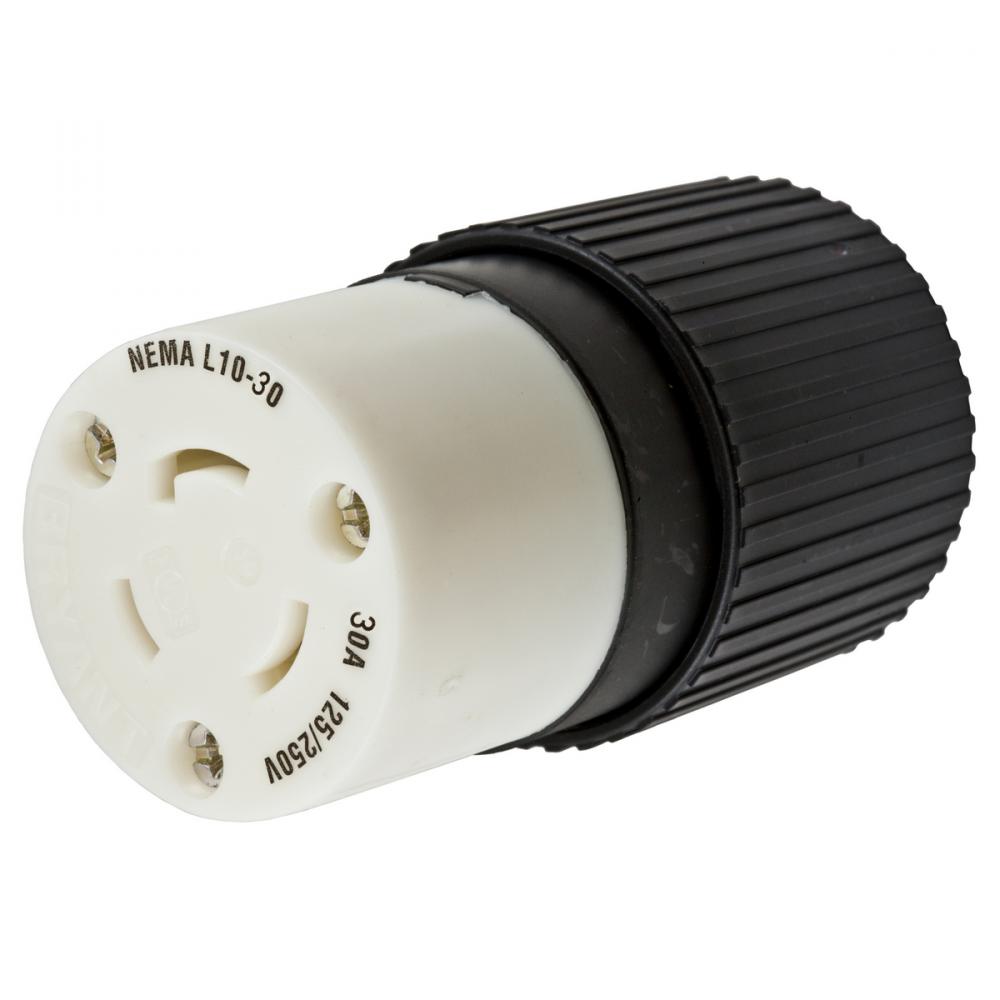 LKGCONN, 30A 125/250V, L10-30R, B/W