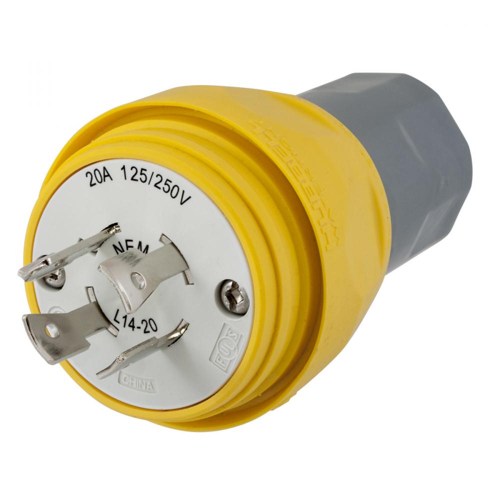PLUG, W/TIGHT, 20A, 125/250V, L14-20P,Y