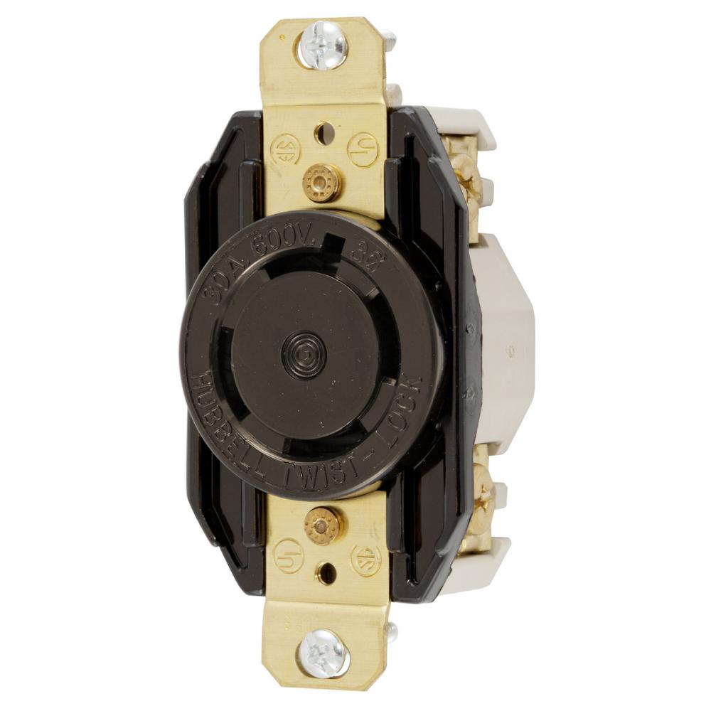 LKG RCPT, 30A 3P 600V, L17-30R, BK