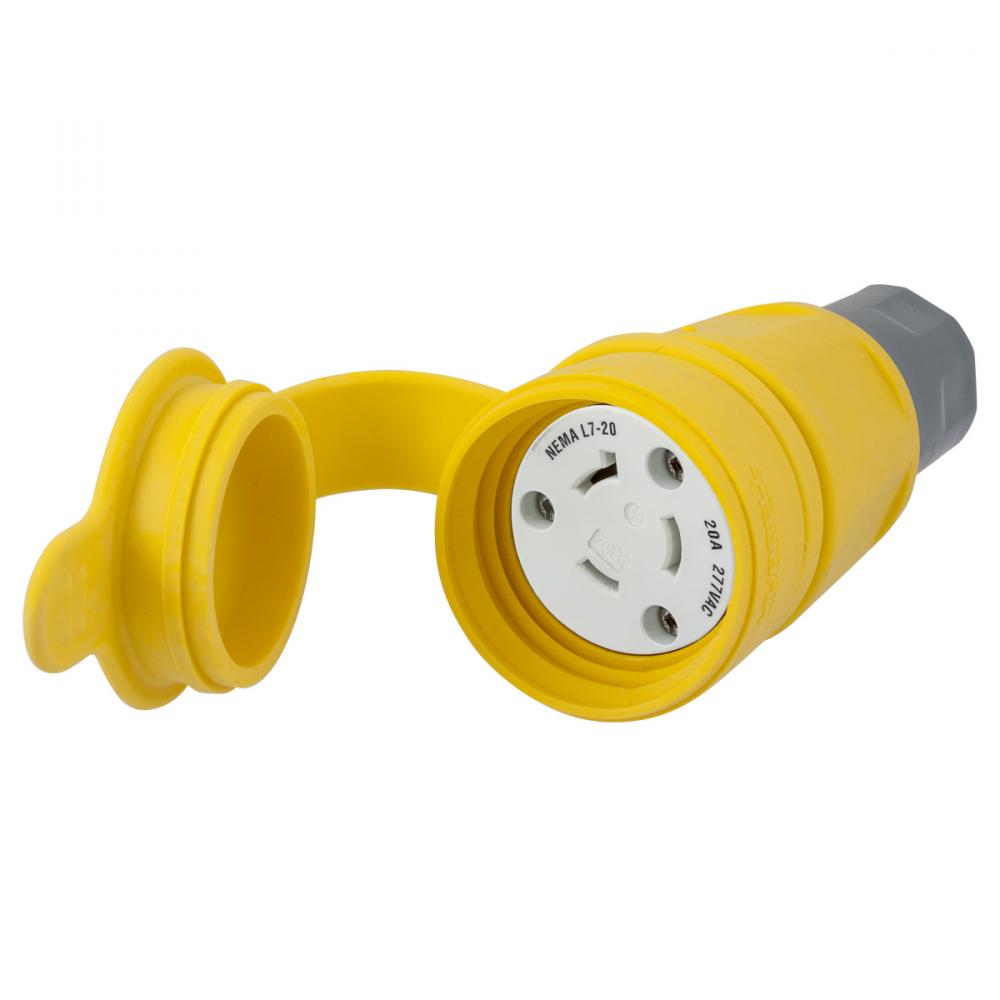 CONN, NEMA L7-20R, 20A 277VAC, YL