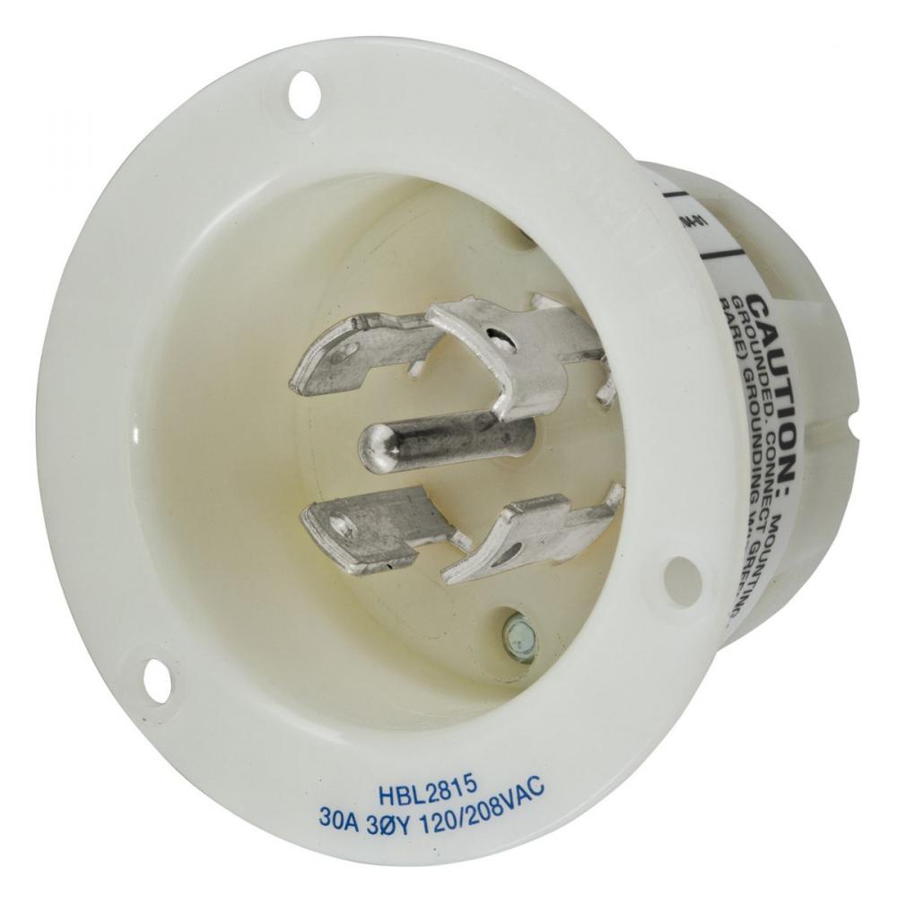 LKG FLG-INLT, 30A 120/208V,L21-30P,WH,CM