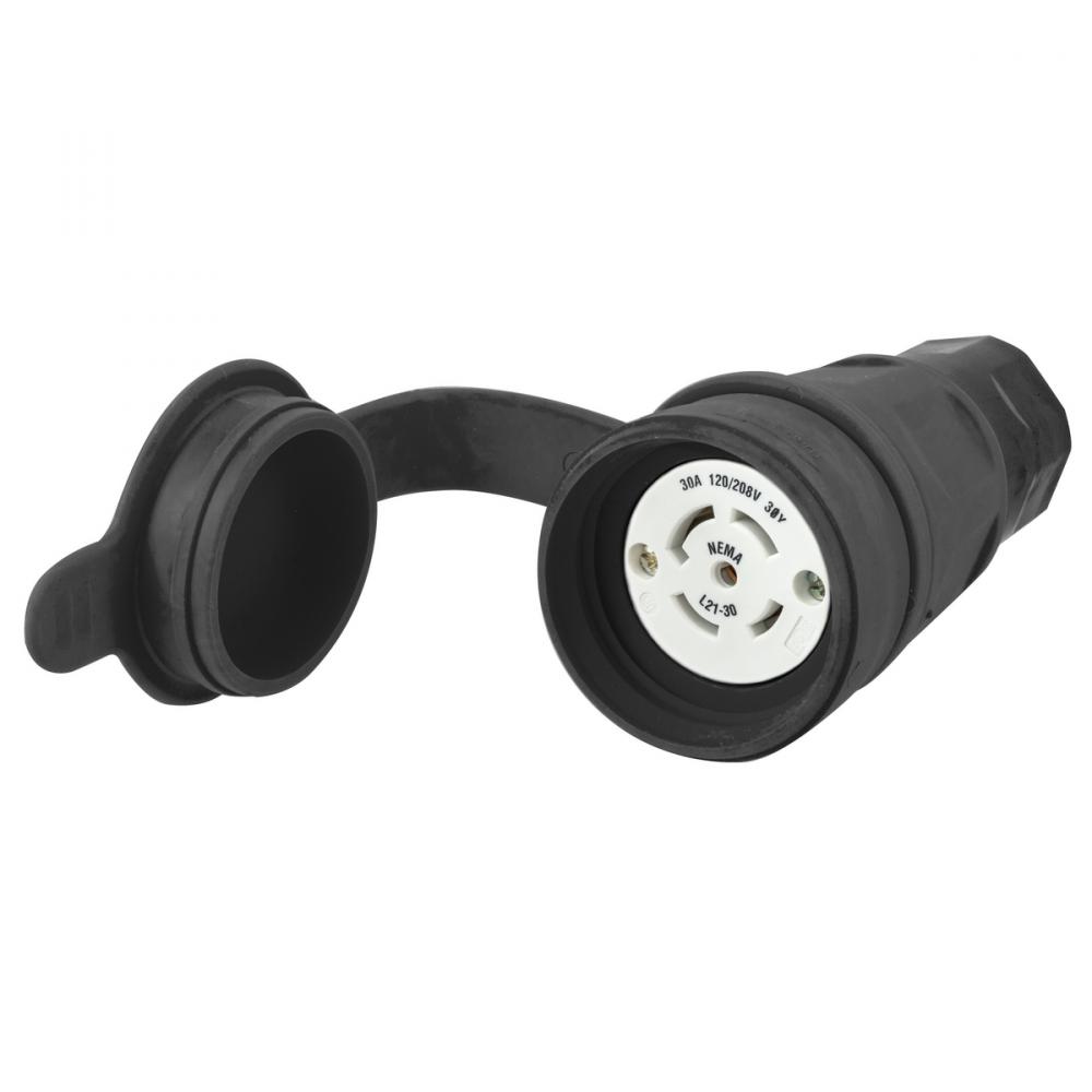 CONN,W/TIGHT,3PY 30A 120/208V,L21-30R,BK