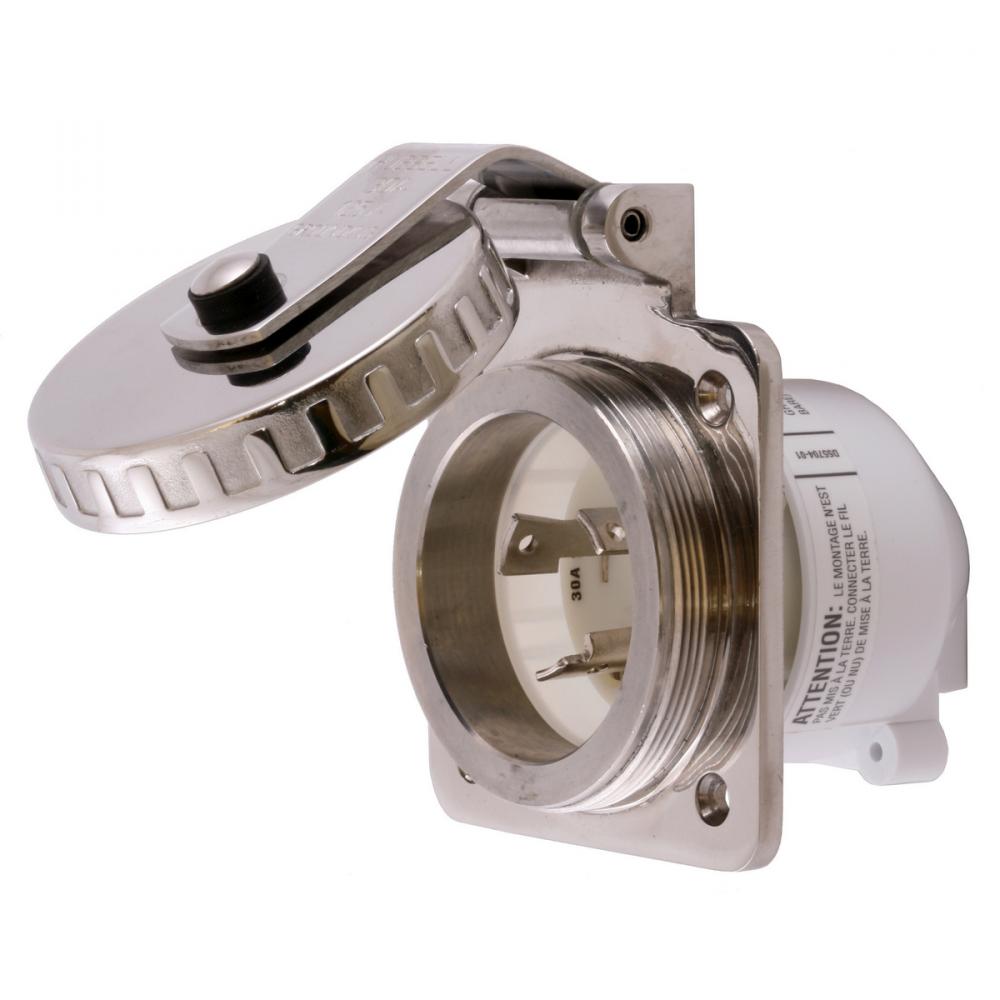 HULL INLET, 30A 125V, ELCI KIT, SS, 3