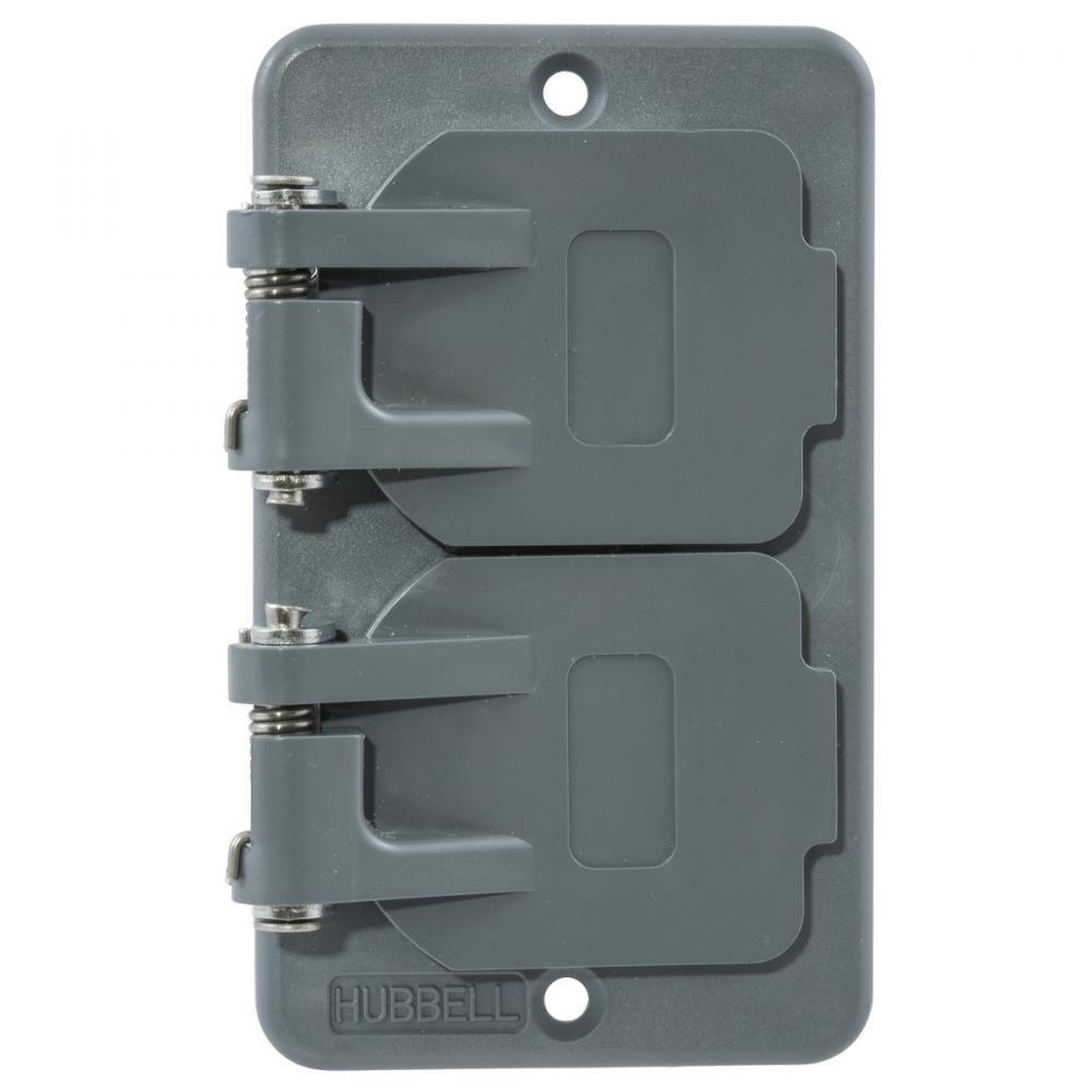 COVERPLATE, POB, DUPLEX, W/FLIP LIDS