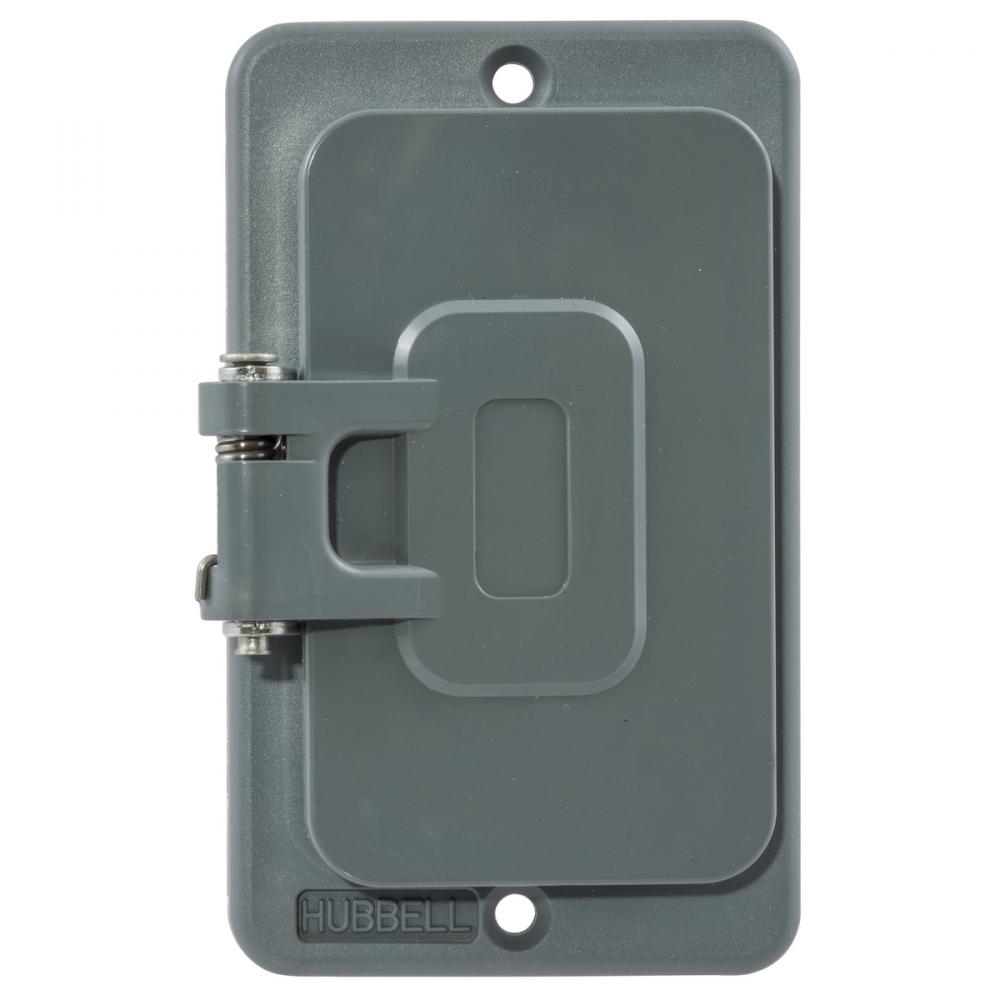 COVERPLATE, POB, GFCI OPNG, W/FLIP LIDS