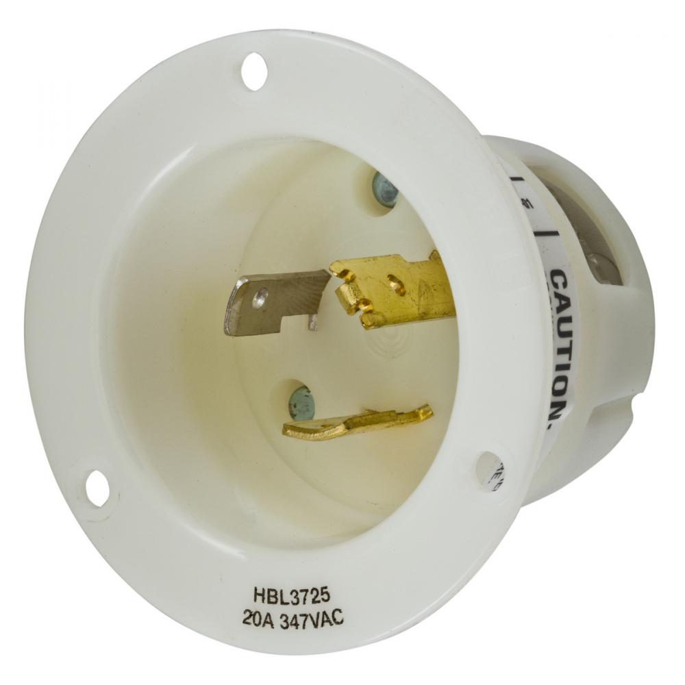 LKG FLG INT, 20A 2P3W, 347V,  L24-20P,WH