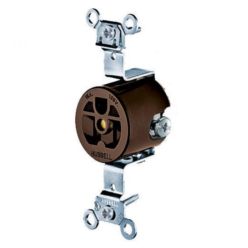 SGL RCPT, COMM/IND GRD,15A 125V,5-15R,BR