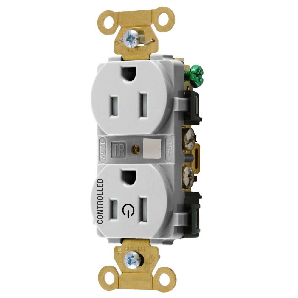 1/2 CONTROLLED IND 15A 125V, TR DUP, WH