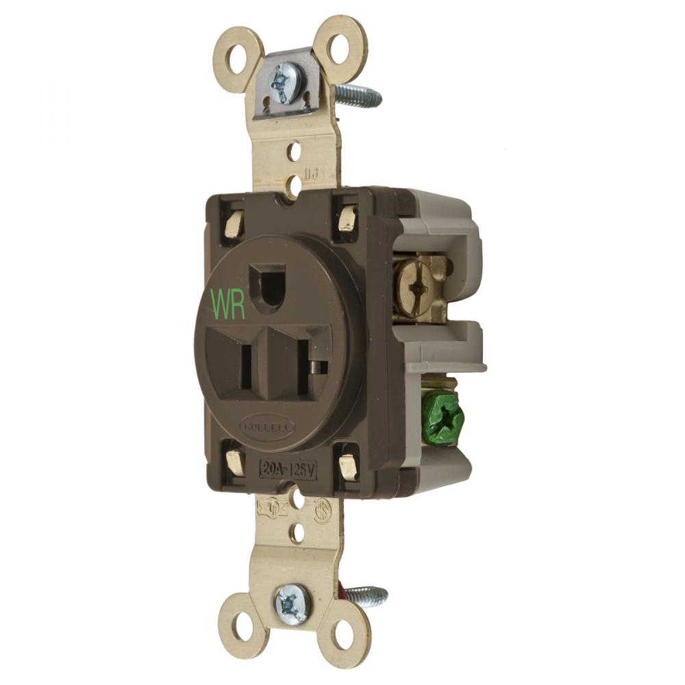 WR RCPT, SING, SB, HD, 20A 125V, BR