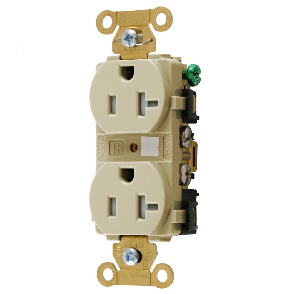DUP RCPT, IND, TR, 20A/125V, 5-20R, IV