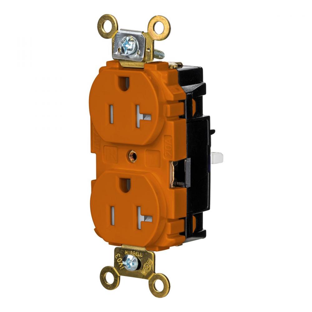 DPLX RCPT IND, TR, SPRG TRM 20A 125V, OR
