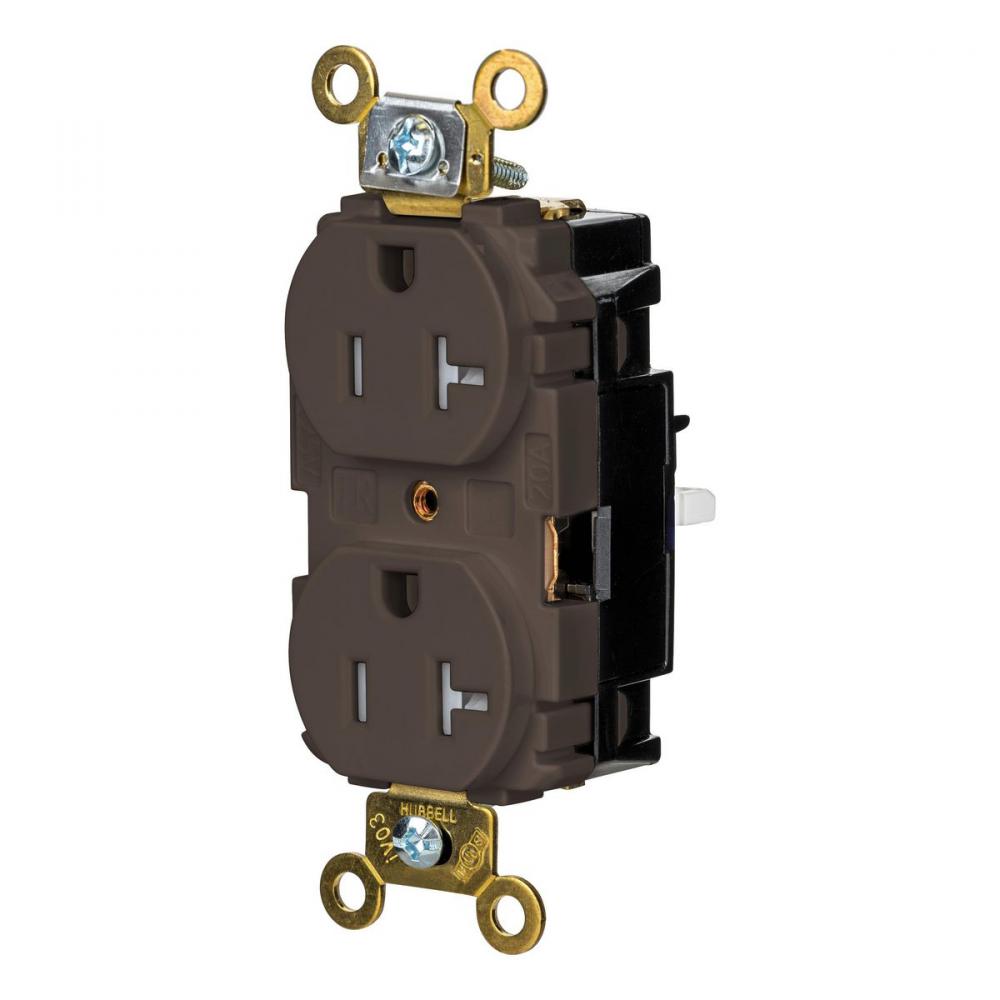 DPLX RCPT IND, TR, SPRG TRM 20A 125V, BR