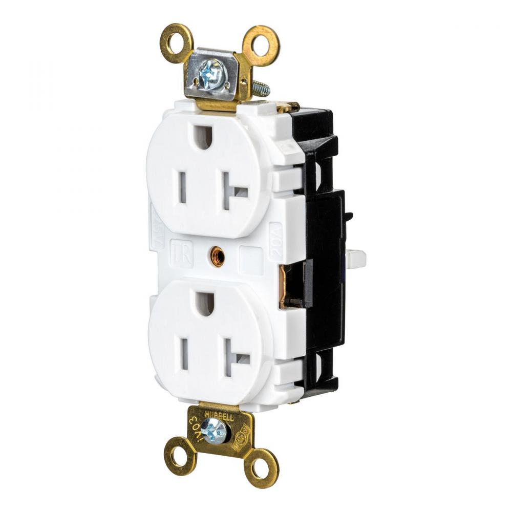 DPLX RCPT IND, TR, SPRG TRM 20A 125V, WH