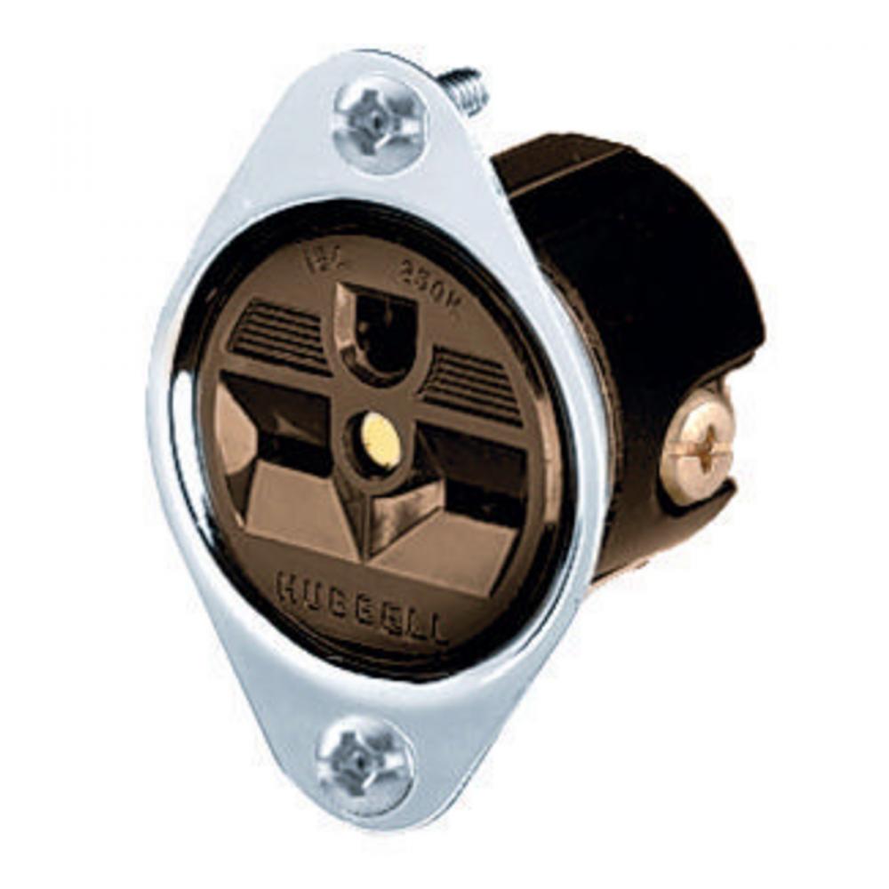 FLG-RCPT, 15A 250V, 6-15R, BR