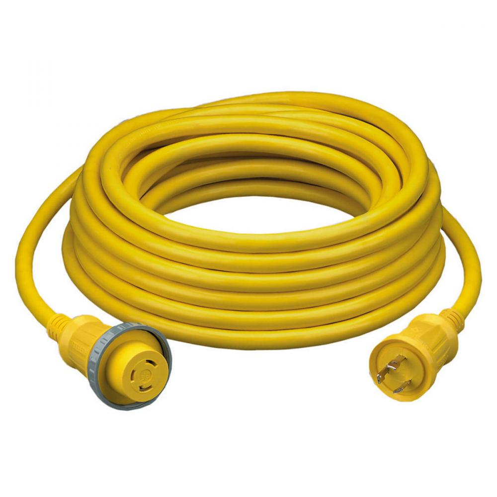 MARINE CABLE, 25&#39;,  30A 125V, YL