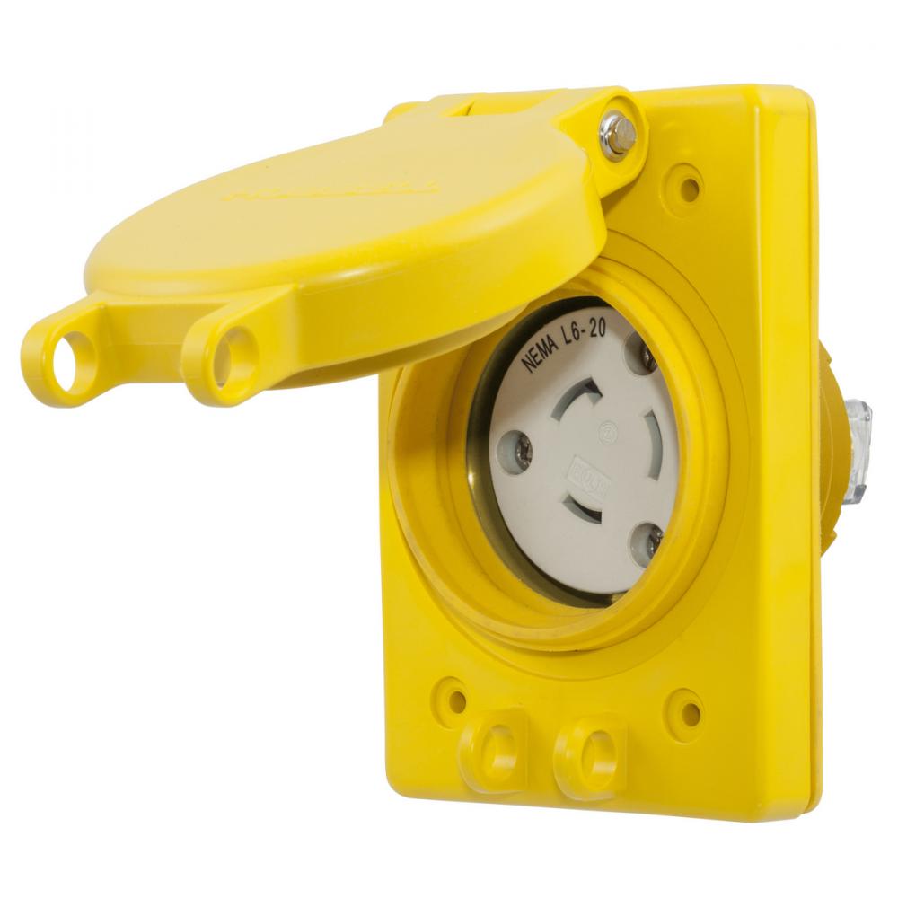 WATERTIGHT RECEP ASSY,NEMA L6-20R