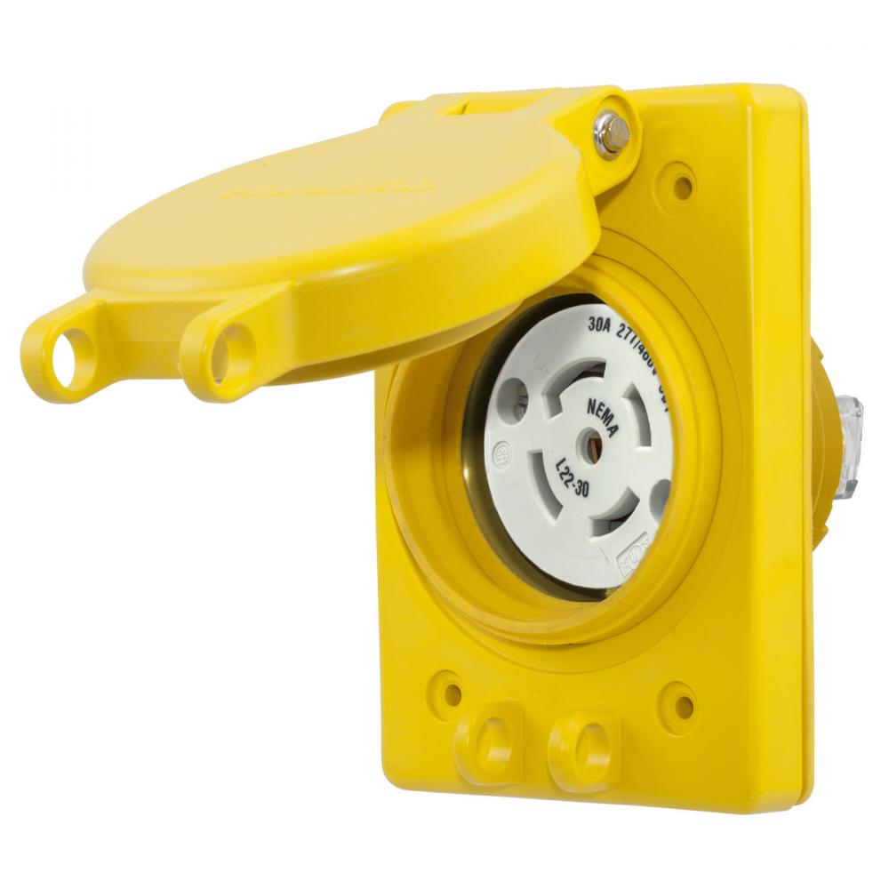 WATERTIGHT RECEP, 30A 277/480V, L22-30