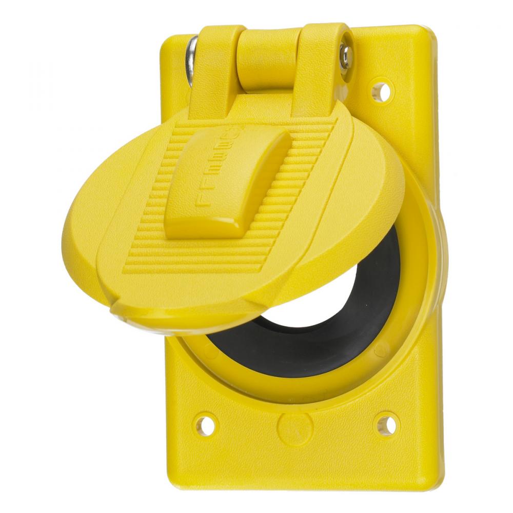 W/PROOF RCPT PLATE, POLYCARB , 1.40&#34;, YL