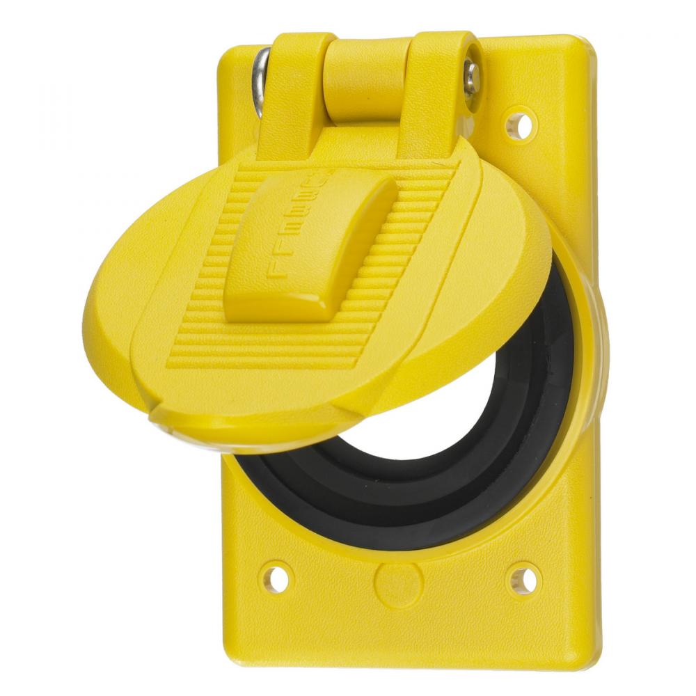 W/PROOF RCPT PLATE, POLYCARB , 1.75&#34;, YL