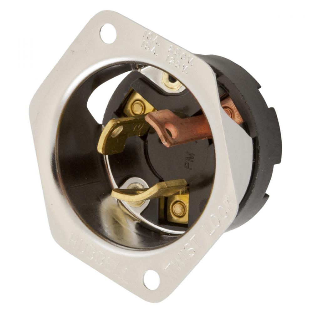 LKG FLG INLT, 2P3W, 10A 250V/15A125V