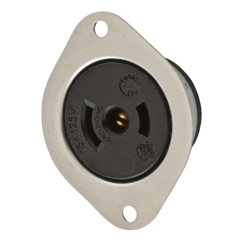 LKG FLG RCPT, MIDGET 15A 125V, ML-2R,MET