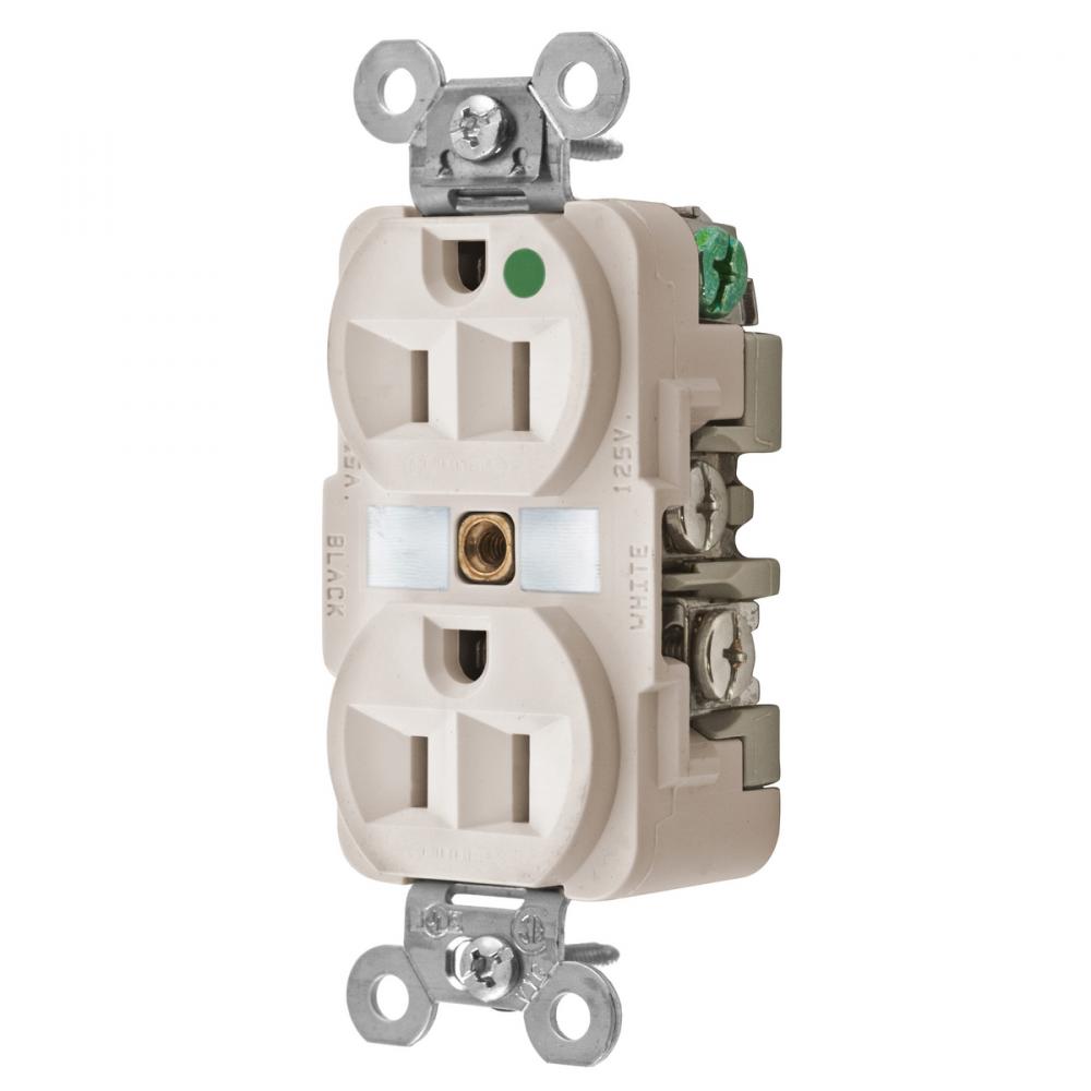 DUP RCPT, HG, 15A 125V, 5-15R, LA