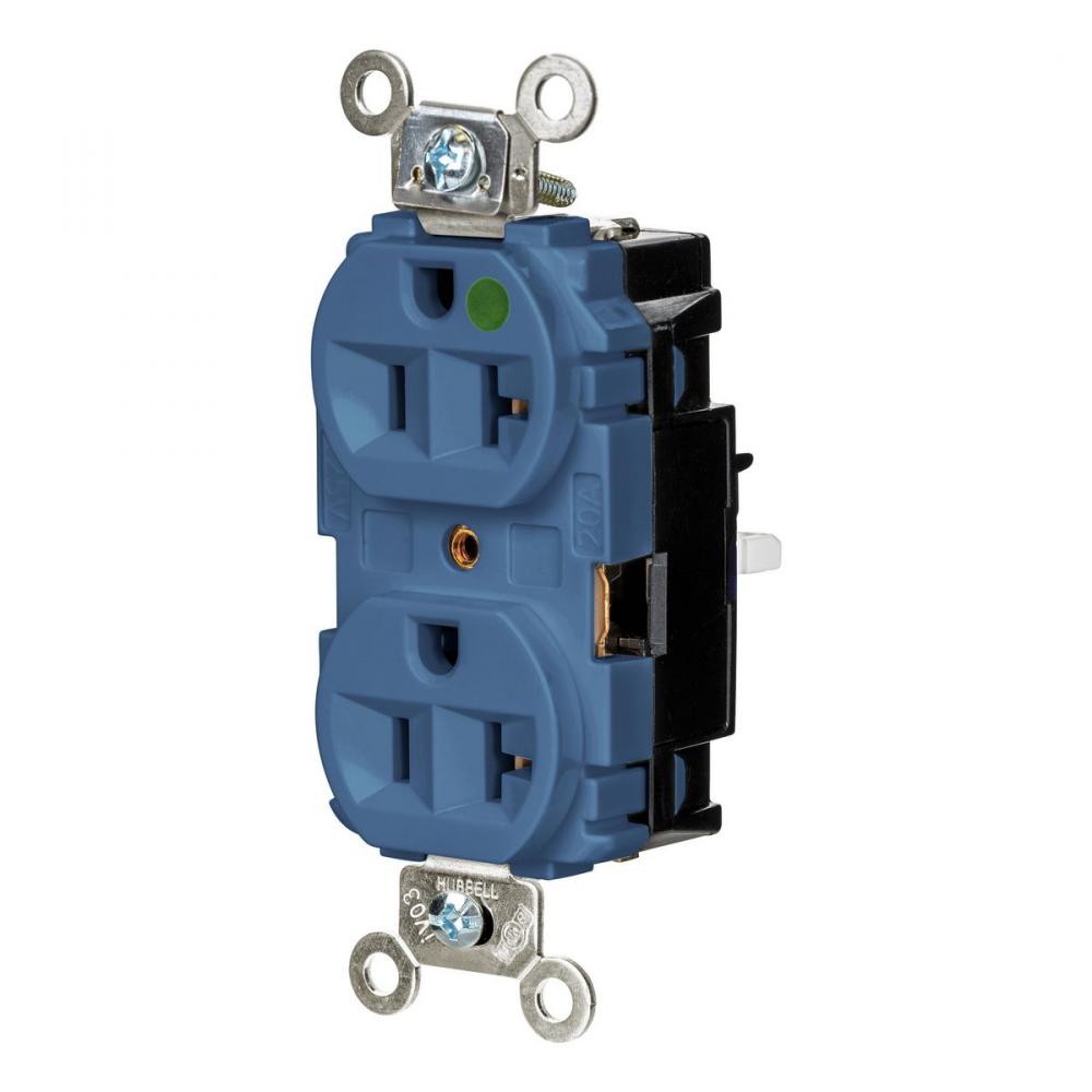 DPLX RCPT, HG, SPRG TRM, 20A 125V, BL