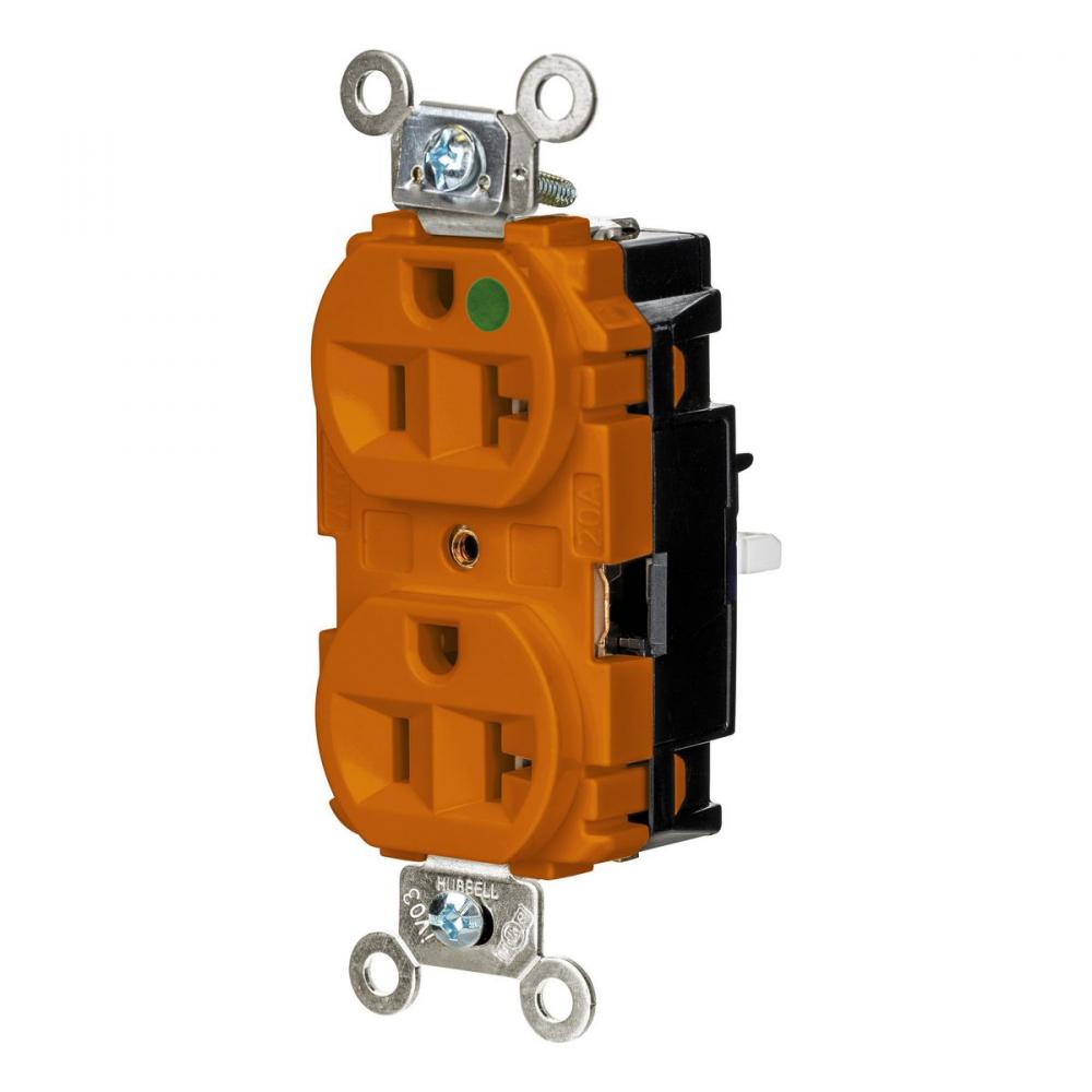 DPLX RCPT, HG, SPRG TRM, 20A 125V, OR